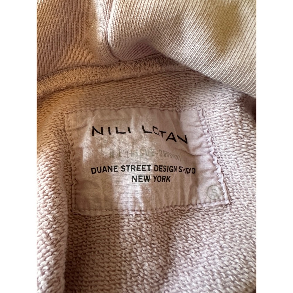 Nili Lotan Janie Cotton French Terry Hoodie in Dusty Rose Pink | Size Small - Picture 4 of 7